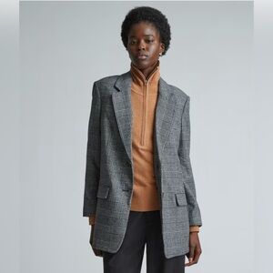 Everlane | Oversized Grey & Black Glen Plaid Blazer | Size 6